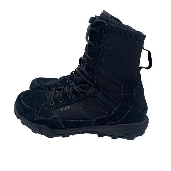 5.11 Tactical A/T Non Zip Black Tall 8” Boots Combat Police Military Mens 9.5 main image 5